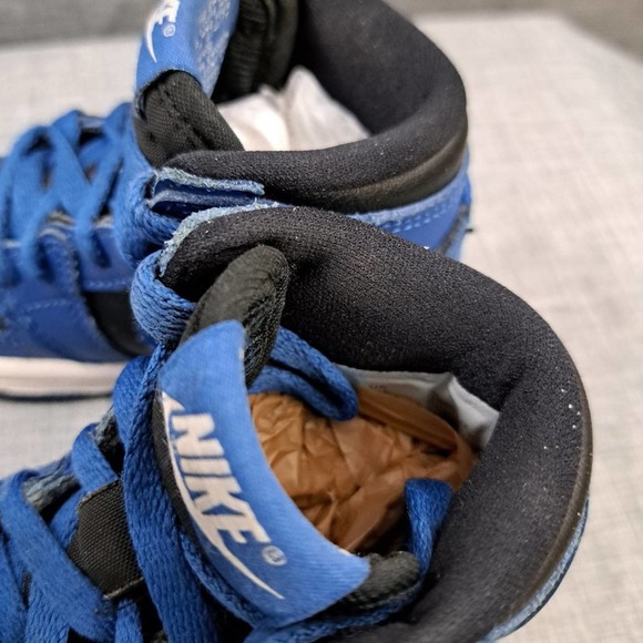 Size 6C Nike Air Jordan 1 Retro High OG TD - Dark Marina Blue 2021 AQ2665-404 - Picture 10 of 12